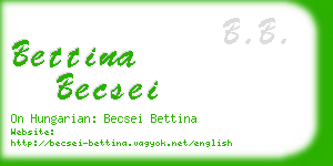 bettina becsei business card